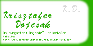 krisztofer dojcsak business card